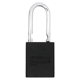 American Lock A1106PCBGRP - Powder Coated Black Grip Aluminum Safety LOTO Padlock, 1-1/2" Wide with 1-1/2" Tall Shackle