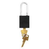 American Lock A1106PCBGRP - Powder Coated Black Grip Aluminum Safety LOTO Padlock, 1-1/2" Wide with 1-1/2" Tall Shackle