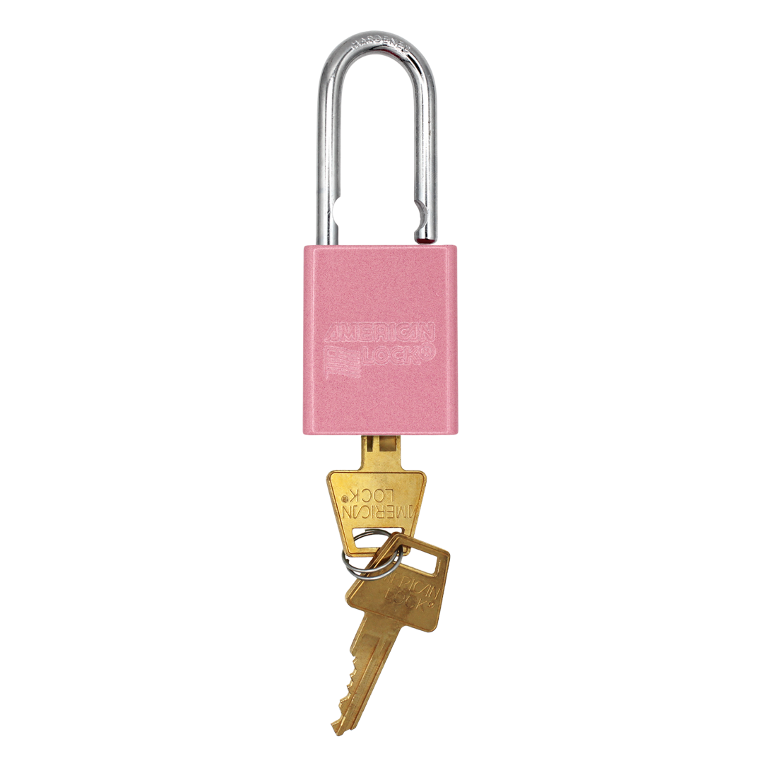 American Lock A1106PCBGM - Powder Coated Bubblegum Aluminum Safety LOTO Padlock, 1-1/2" Wide with 1-1/2" Tall Shackle