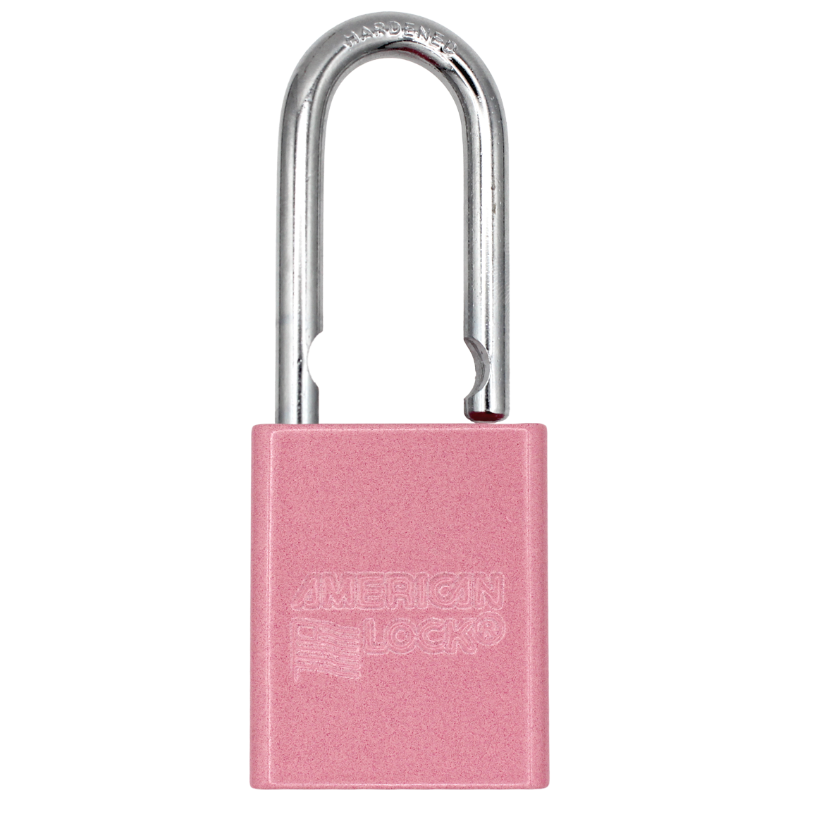 American Lock A1106PCBGM - Powder Coated Bubblegum Aluminum Safety LOTO Padlock, 1-1/2" Wide with 1-1/2" Tall Shackle