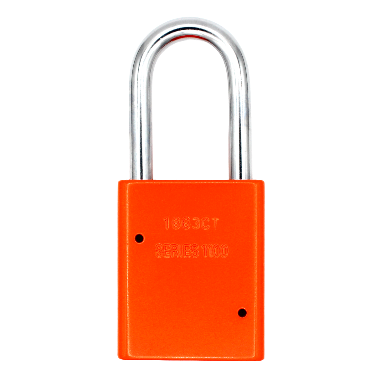 American Lock A1106PCNORJ - Powder Coated Neon Orange Aluminum Safety LOTO Padlock, 1-1/2" Wide with 1-1/2" Tall Shackle