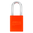American Lock A1106PCNORJ - Powder Coated Neon Orange Aluminum Safety LOTO Padlock, 1-1/2" Wide with 1-1/2" Tall Shackle