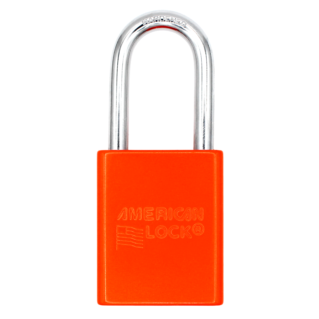 American Lock A1106PCNORJ - Powder Coated Neon Orange Aluminum Safety LOTO Padlock, 1-1/2" Wide with 1-1/2" Tall Shackle
