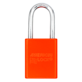 American Lock A1106PCNORJ - Powder Coated Neon Orange Aluminum Safety LOTO Padlock, 1-1/2" Wide with 1-1/2" Tall Shackle