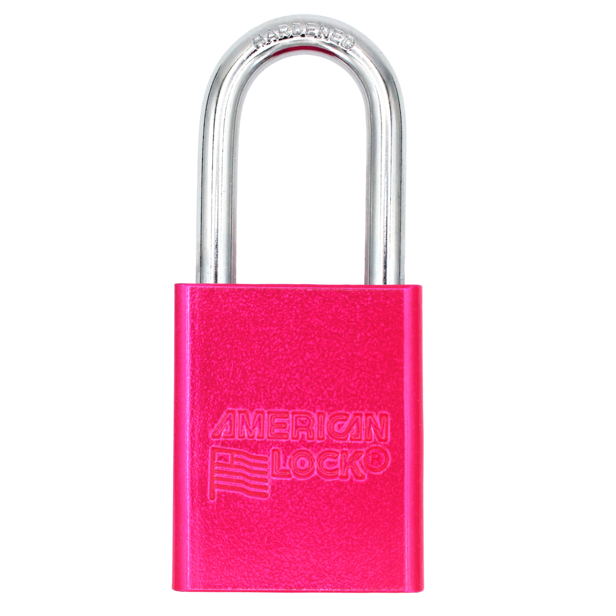 American Lock A1106PCNPNK - Powder Coated Neon Pink Aluminum Safety LOTO Padlock, 1-1/2" Wide with 1-1/2" Tall Shackle