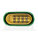 Master Lock 176 Powder Coated Green Resettable Combination Brass Padlock