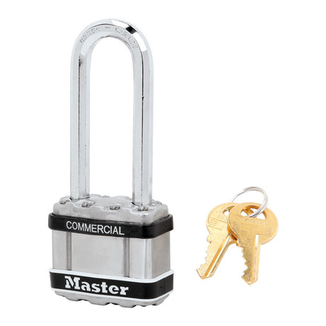 Master Lock M1 1-3/4" Wide Commercial Magnum Laminated Steel Padlock with Stainless Steel Body Cover, 1-1/2" Shackle