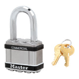 Master Lock M5 2" Wide Commercial Magnum Laminated Steel Padlock with Stainless Steel Body Cover, 1-1/2" Shackle