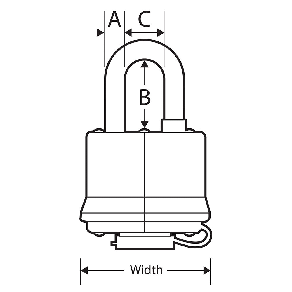 Master Lock 311 Covered Laminated Steel Padlock, Black 1-9/16" Wide