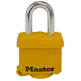Master Lock 315 Covered Laminated Steel Padlock, Yellow 1-9/16" Wide