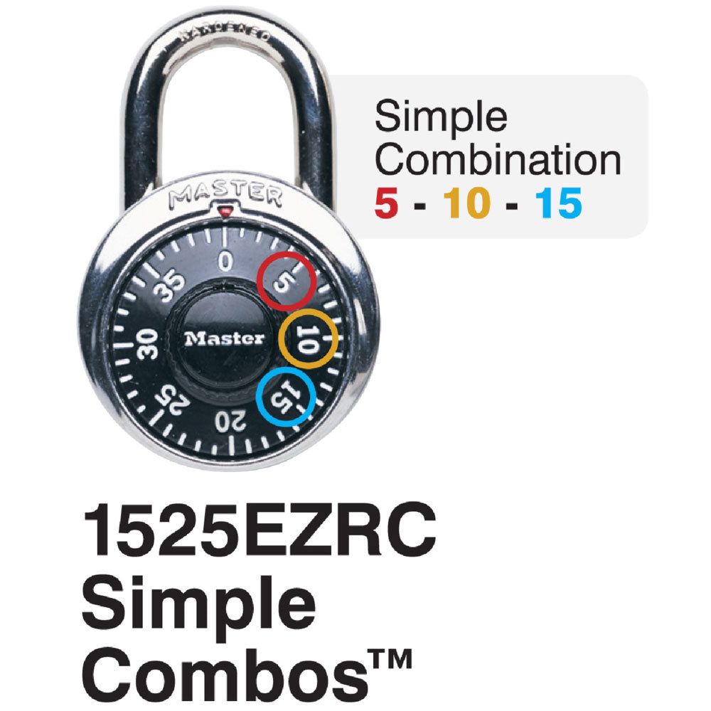 Master Lock 1525EZRC Simple Combos™ ADA Inspired Combination Padlock 1-7/8" Wide