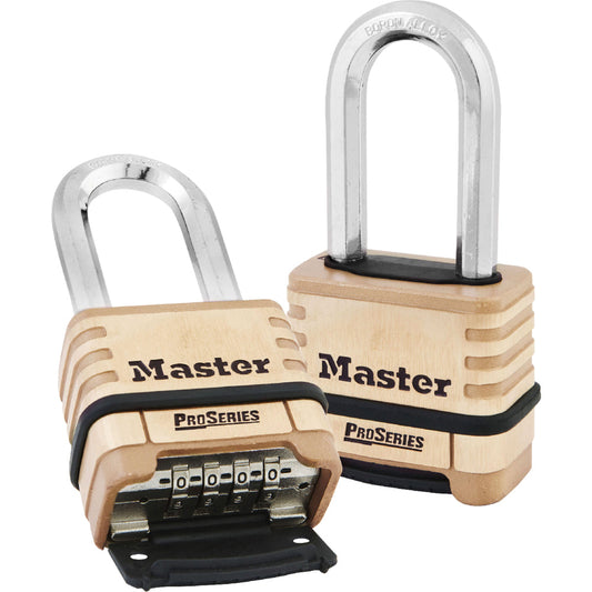 Master Lock 1175D 2-1/4in (57mm) Wide ProSeries® Brass Resettable Combination Padlock with 2-1/16in (53mm) Shackle-Combination-Master Lock-1175DLH