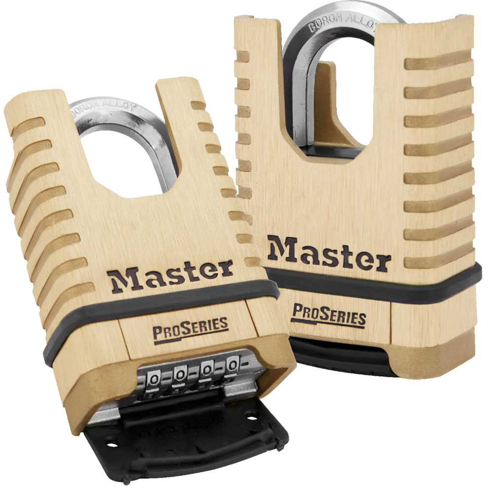 Master Lock 1177 ProSeries® Shrouded Brass Resettable Combination Padlock 2-1/4" Wide