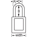 Master Lock 406 Dielectric Zenex™ Thermoplastic Safety Padlock, 1-1/2" Wide with 1-1/2" Tall Nylon Shackle