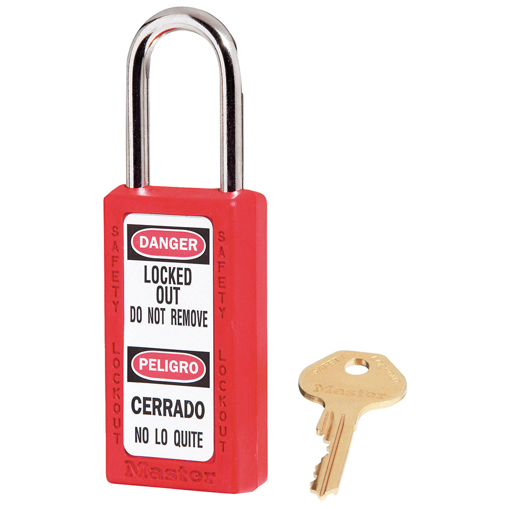 Master Lock 411 Zenex™ Thermoplastic Safety Padlock, 1-1/2" Wide with 3" Shackle