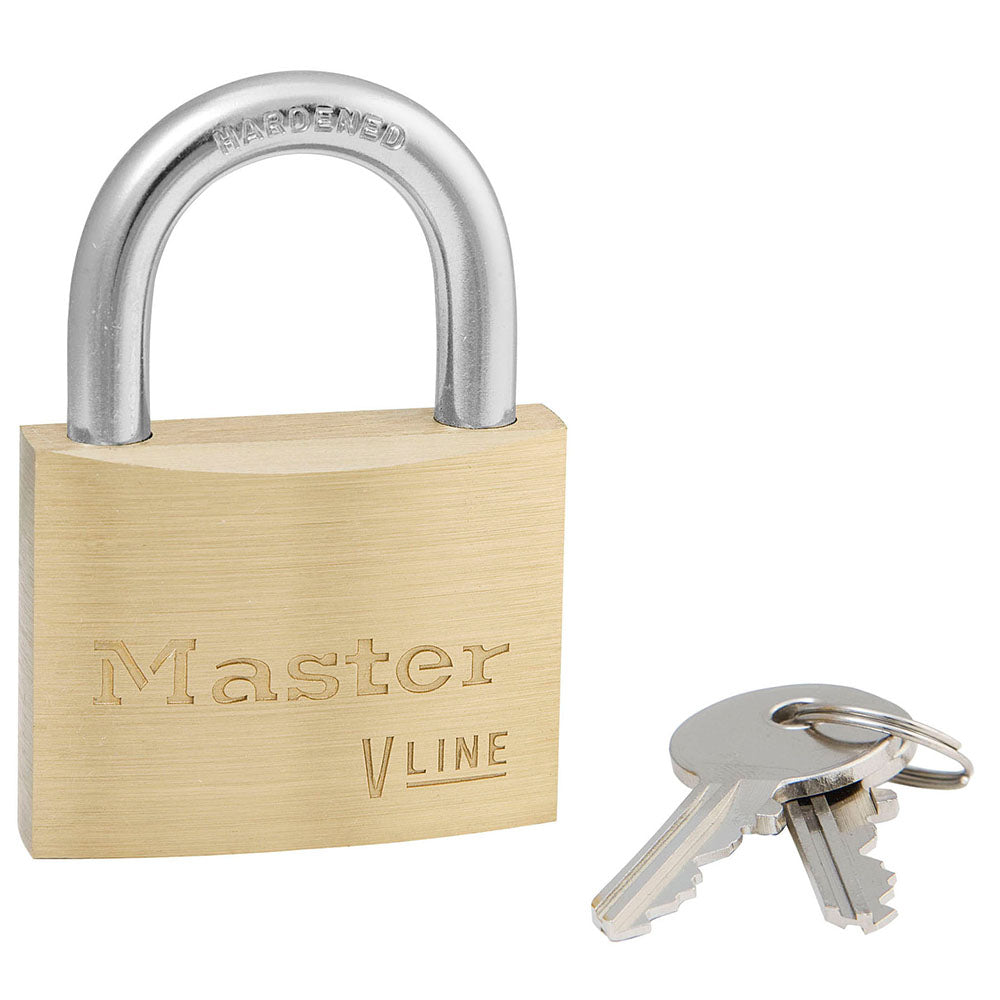 Master Lock 4150 V-Line Brass Padlock 1-7/8" Wide
