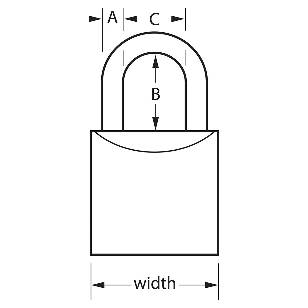 Master Lock 6850 ProSeries® Solid Brass Rekeyable Padlock 2" Wide