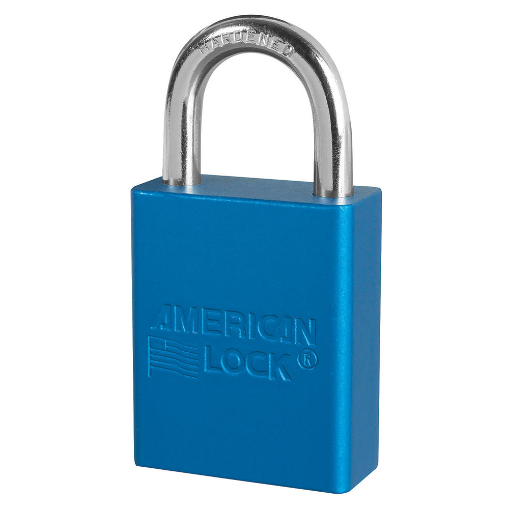 American Lock A1105 Anodized Aluminum Safety Padlock, 1-1/2" Wide with 1" Tall Shackle