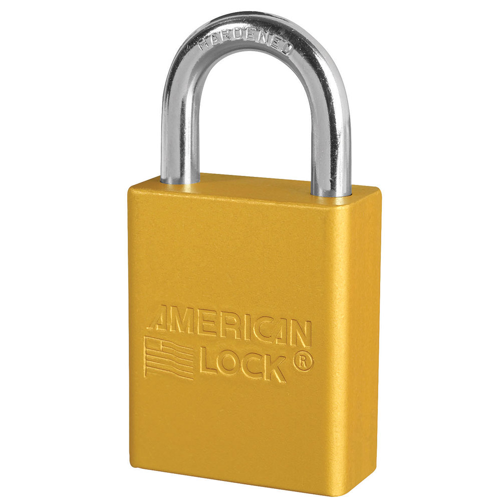 American Lock A1105 Anodized Aluminum Safety Padlock, 1-1/2" Wide with 1" Tall Shackle