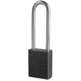 American Lock A1107 Anodized Aluminum Safety Padlock, 1-1/2" Wide with 3" Tall Shackle