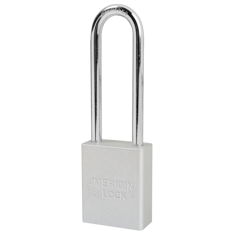 American Lock A1107 Anodized Aluminum Safety Padlock, 1-1/2" Wide with 3" Tall Shackle