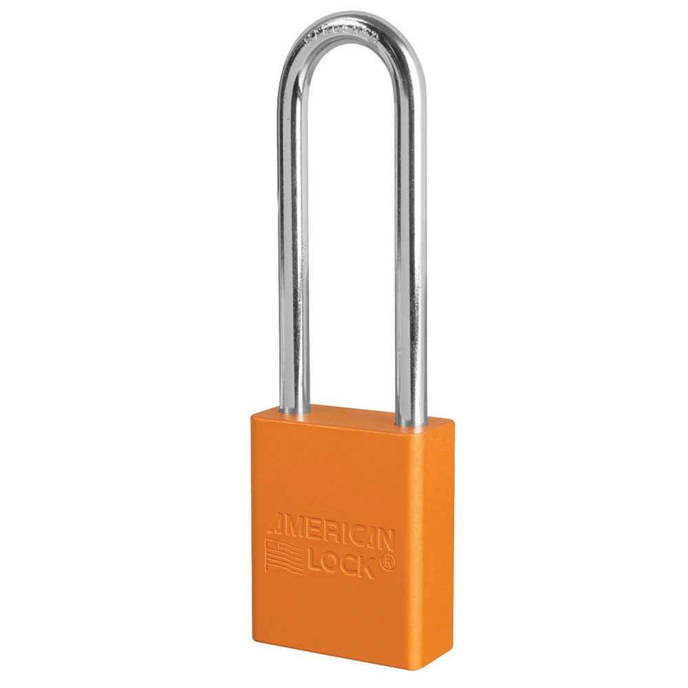 American Lock A1107 Anodized Aluminum Safety Padlock, 1-1/2" Wide with 3" Tall Shackle