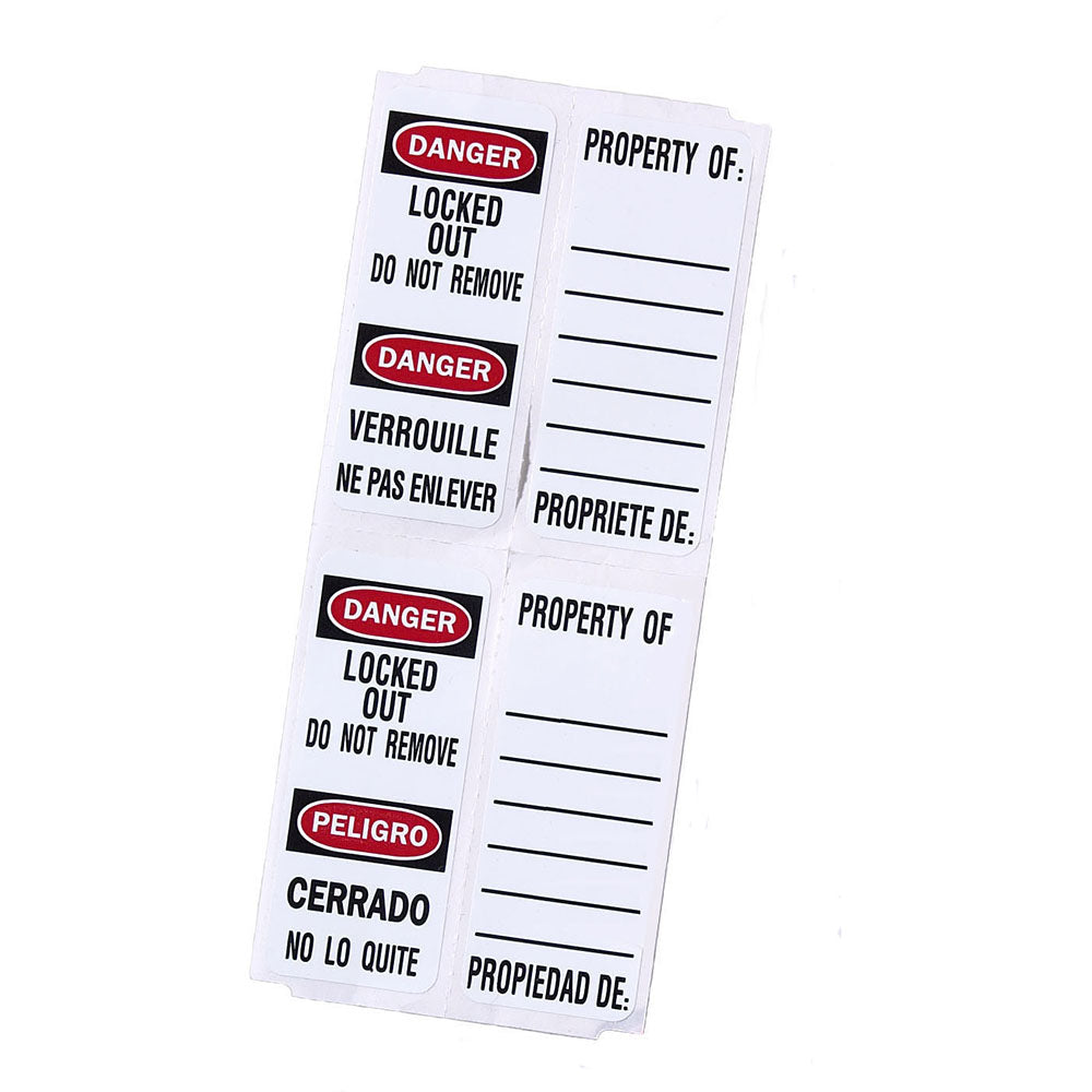 Master Lock S141 Write-on No 411 Padlock Labels, English/Spanish & English/French