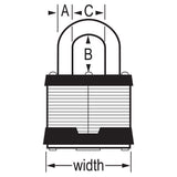 Master Lock 3 Laminated Steel Padlock 1-9/16" Wide