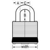 Master Lock 4 Laminated Brass Padlock 1-9/16" Wide