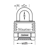 Master Lock 1175 2-1/4" Wide ProSeries® Brass Resettable Combination Padlock with 2-1/16" Round Shackle