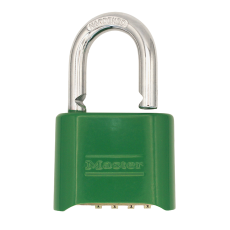 Master Lock 175 Resettable Combination Powder Coated Green Brass Padlock 2" Wide