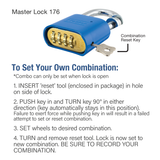 Master Lock 176 Powder Coated Orange Resettable Combination Brass Padlock