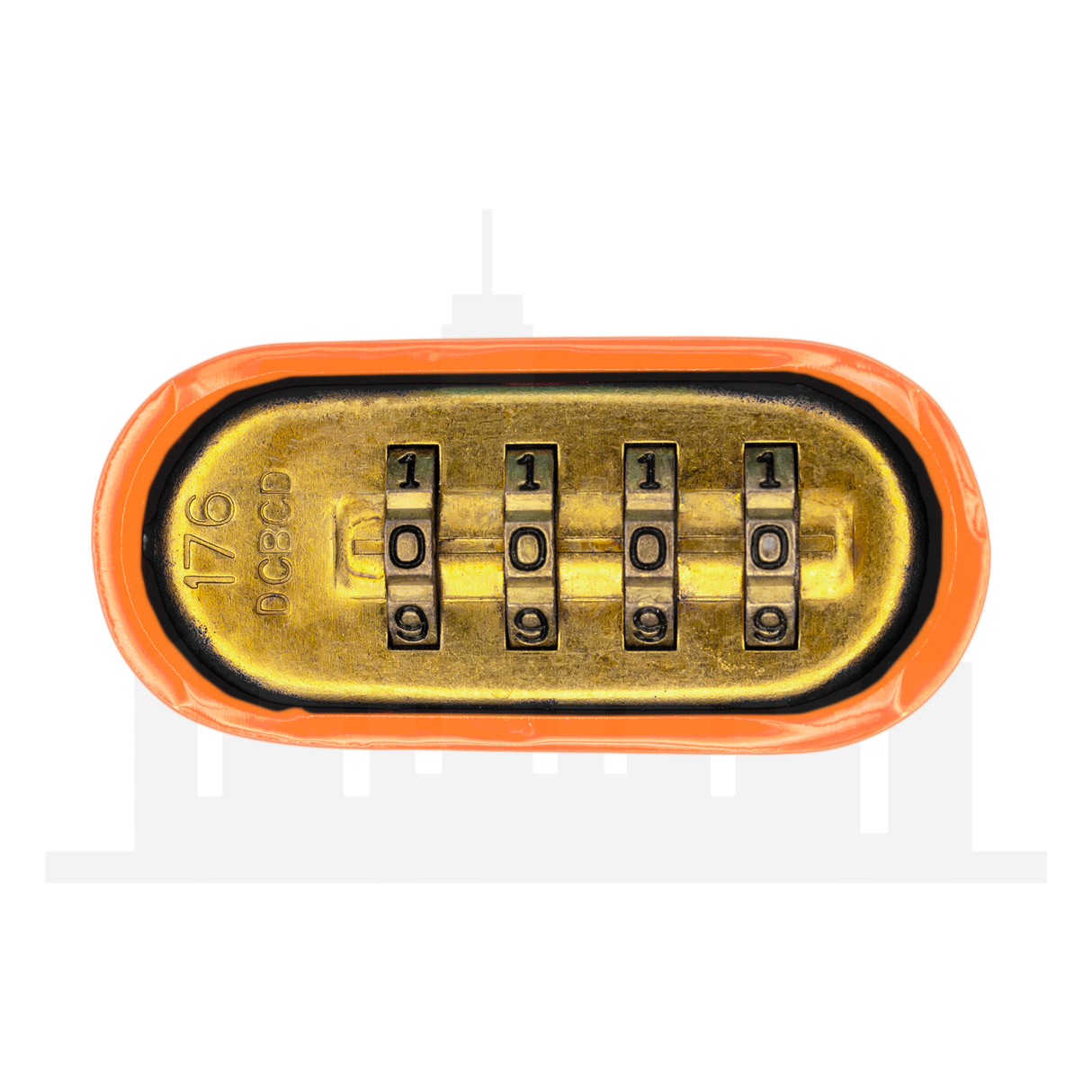 Master Lock 176 Powder Coated Orange Resettable Combination Brass Padlock