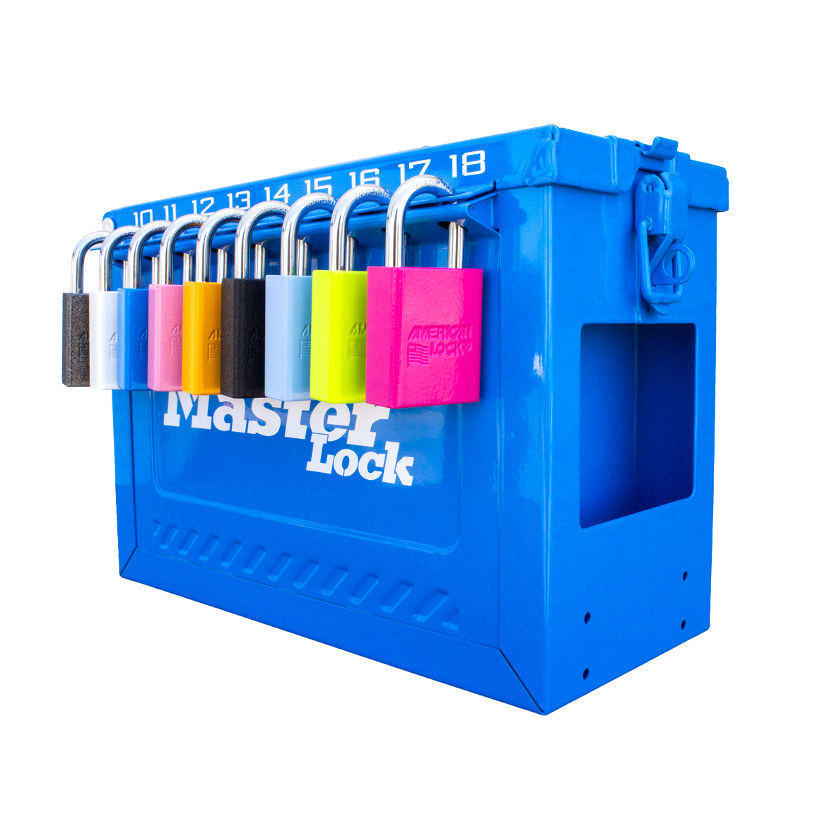 Master Lock S602PCBLU Large Portable Group Lock Box Powder Coated Blue
