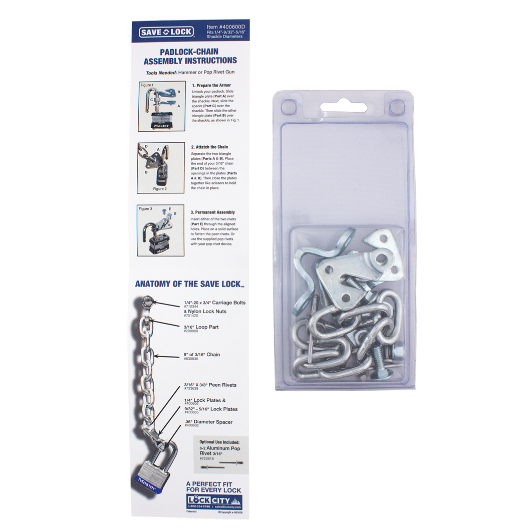 400600D 1/4" - 9/32" - 5/16" Save Lock™ Display Card Kit