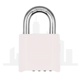 Master Lock 176 Powder Coated White Resettable Combination Brass Padlock
