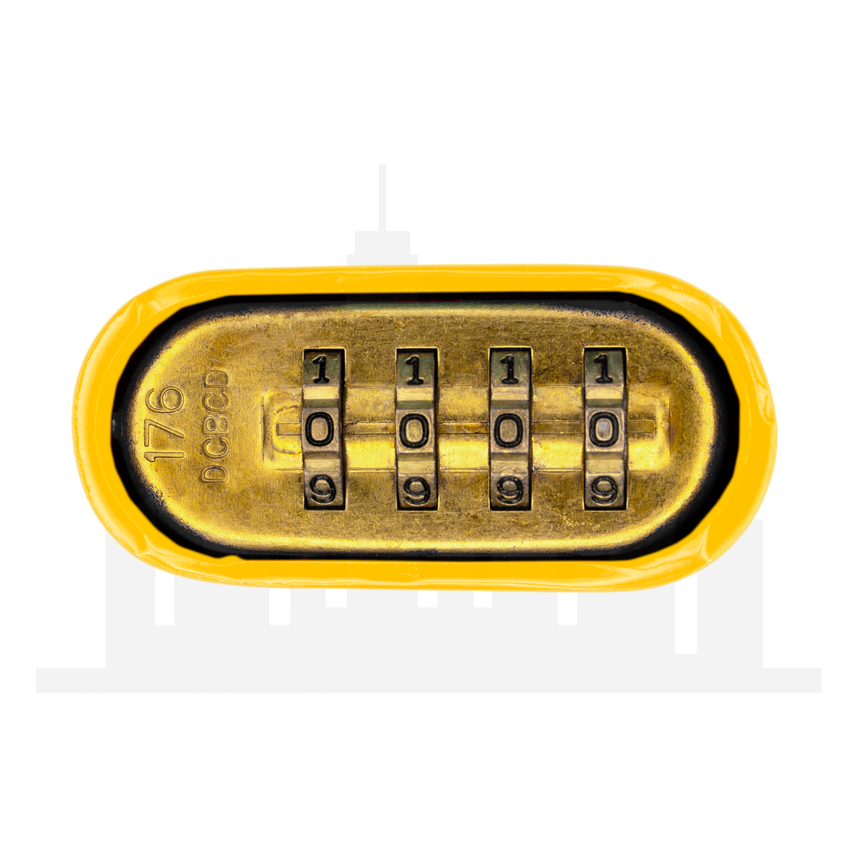 Master Lock 176 Powder Coated Yellow Resettable Combination Brass Padlock