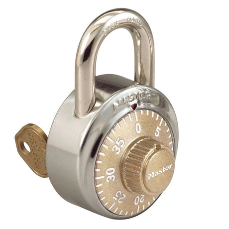 Master Lock 1525 General Security Combination Padlock with Color Dial & Key Control Feature 1-7/8" Wide