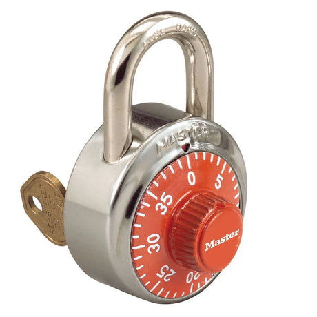Master Lock 1525 General Security Combination Padlock with Color Dial & Key Control Feature 1-7/8" Wide