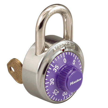 Master Lock 1525 General Security Combination Padlock with Color Dial & Key Control Feature 1-7/8" Wide