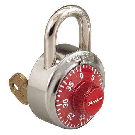 Master Lock 1525 General Security Combination Padlock with Color Dial & Key Control Feature 1-7/8" Wide